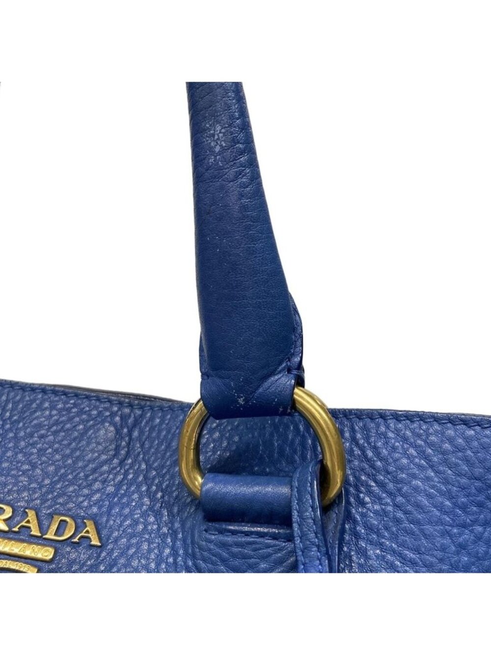 Prada Tote Blue Leather Tag - Picture 11 of 15